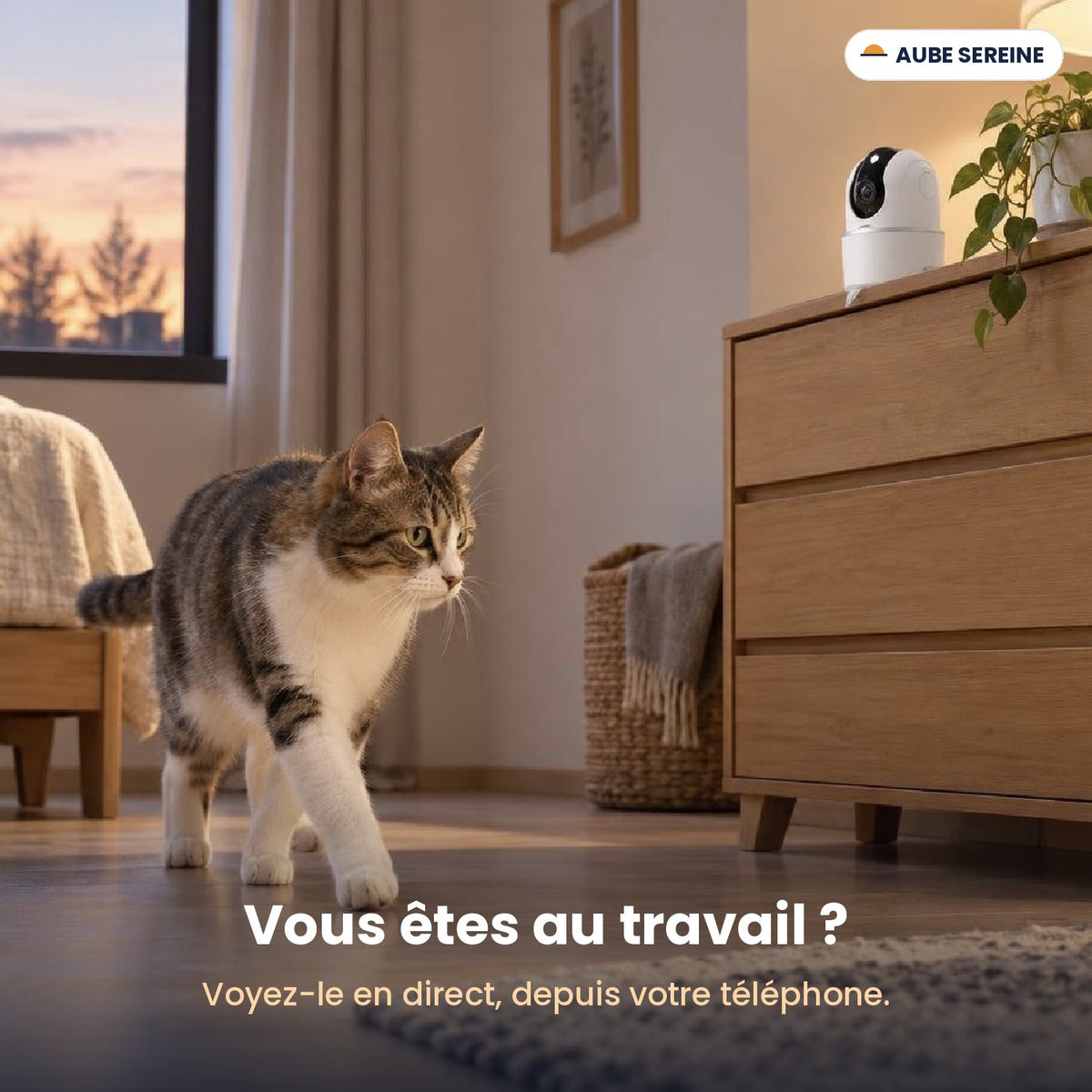 Caméra connectée 2K – Vision 360° et nuit