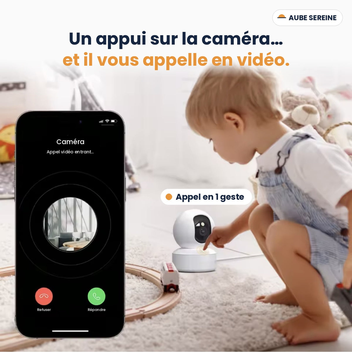 Caméra connectée 2K – Vision 360° et nuit